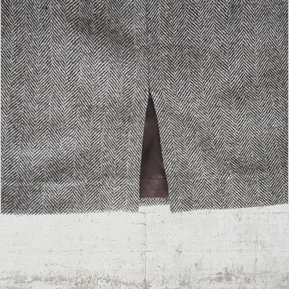 60s Vintage Brown Herringbone Wool Quiet Luxury Pencil Knee Length Skirt Size 10 - Picture 5 of 8